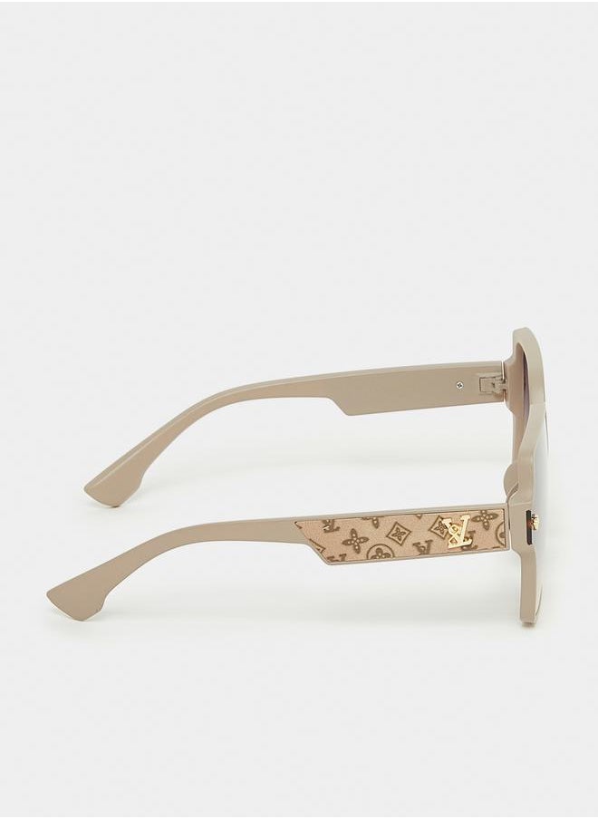 Styli Oversized Square Frame Sunglasses with Temple Detail  - Image 4