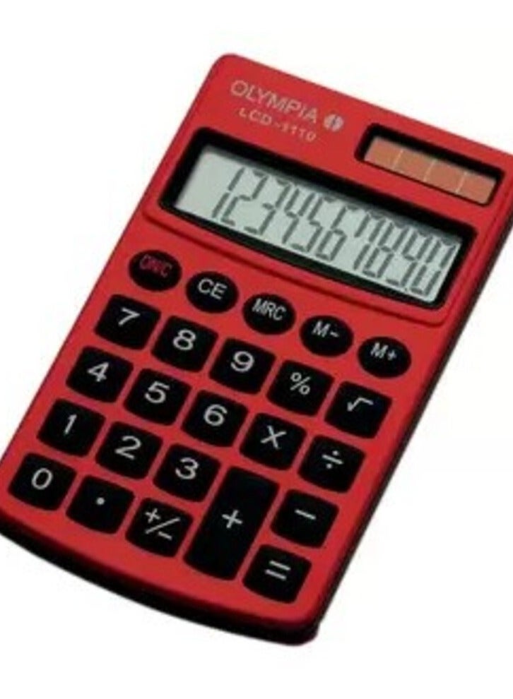 Olympia Pocket Calculator - 10 Digits, Red Colour - OLCA941901002