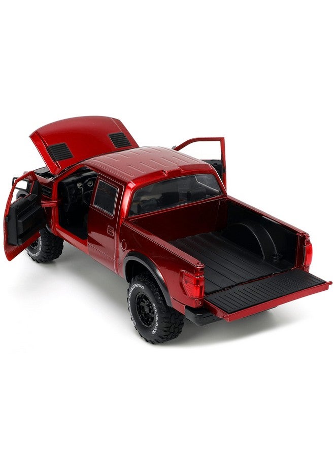 Jada Toys Just Trucks 1:24 2011 Ford SVT Raptor Die-cast Car Red with Tire Rack, Toys for Kids and Adults - Image 4