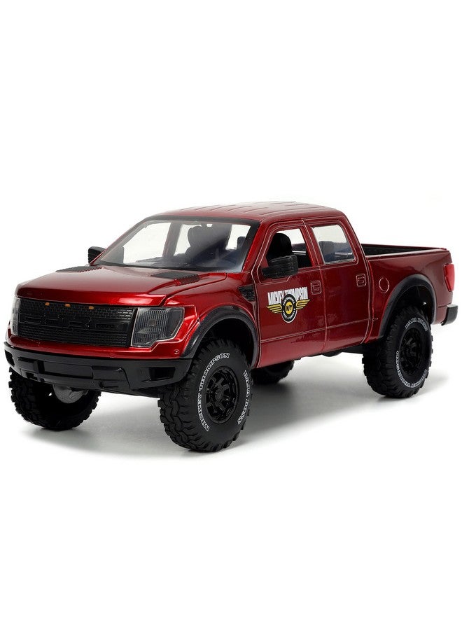 Jada Toys Just Trucks 1:24 2011 Ford SVT Raptor Die-cast Car Red with Tire Rack, Toys for Kids and Adults - Image 1