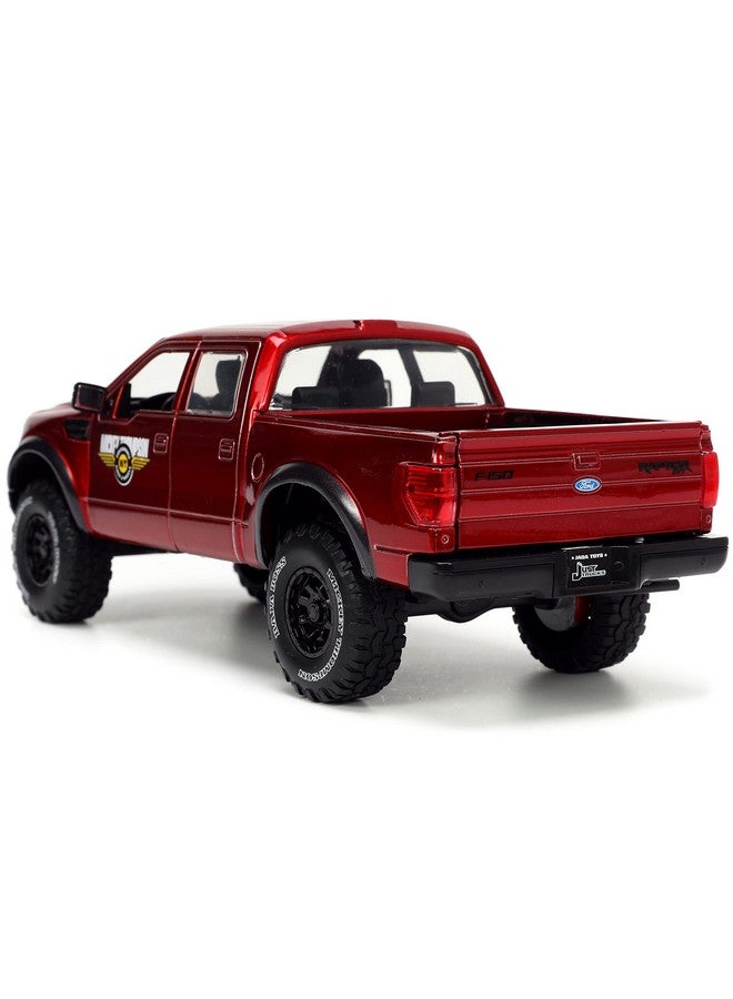 Jada Toys Just Trucks 1:24 2011 Ford SVT Raptor Die-cast Car Red with Tire Rack, Toys for Kids and Adults - Image 5