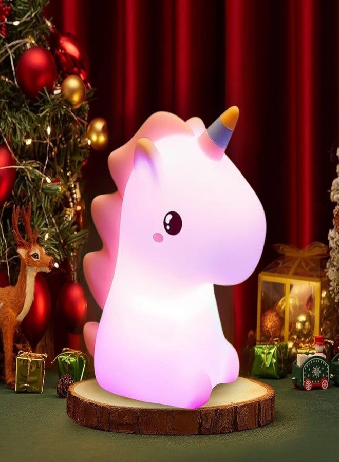One94Store Rechargeable Baby Unicorn Silicone Night Lamp - Touch Sensor 7-Color LED Light for Kids Bedroom, Romantic Decor, Valentine Day Gift, Love Gift for Her, Couple Gift - Image 1