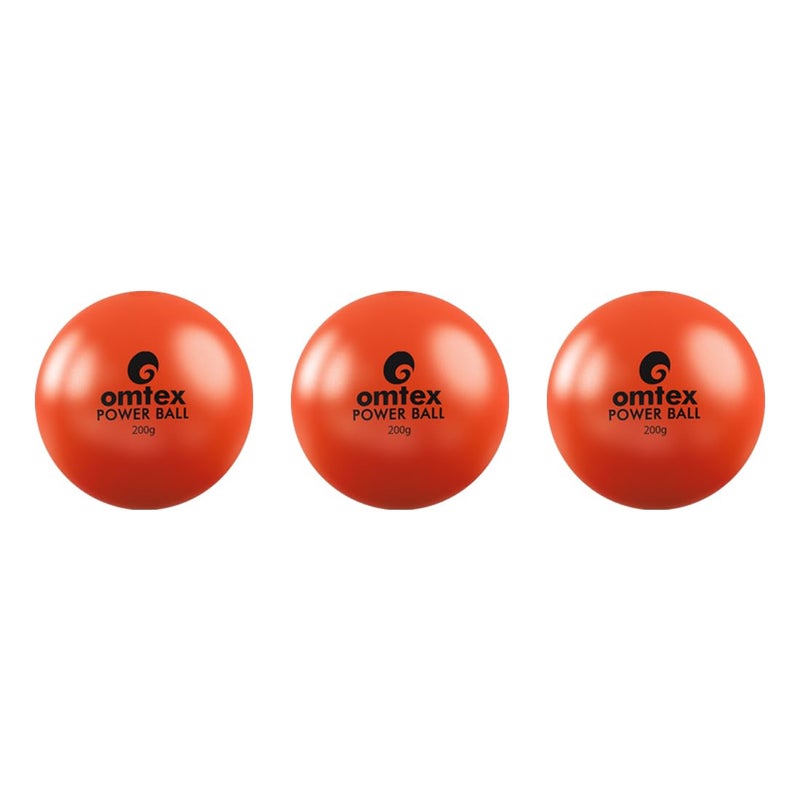 omtex Weighted Balls 200g for Power Hitting, Batting and Pitching Training Suitable for Teenager & Athlete, Build Strength and Muscle, Improve Technique and Form - Orange - Pack of 3 - Image 1