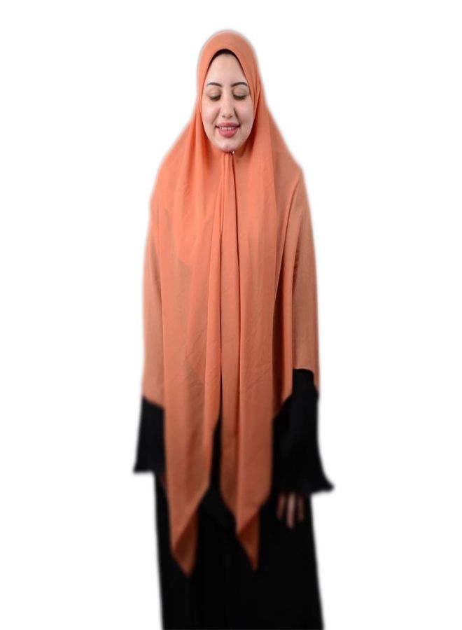 Long Malaysian Khimar Hjab Orange Color
