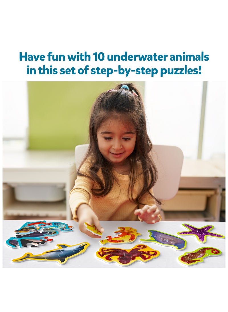 Skillmatics Step by Step Puzzles - 41 Piece Jigsaw & Toddler Puzzle, Montessori Educational Toy for Boys & Girls, Underwater Animals, Travel Friendly, Gifts for Kids Ages 3, 4, 5 and Up - Image 3