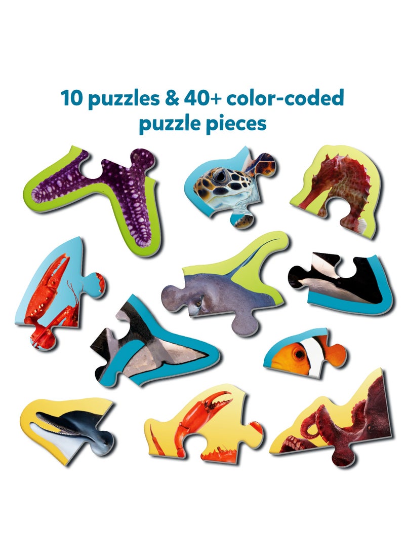 Skillmatics Step by Step Puzzles - 41 Piece Jigsaw & Toddler Puzzle, Montessori Educational Toy for Boys & Girls, Underwater Animals, Travel Friendly, Gifts for Kids Ages 3, 4, 5 and Up - Image 2