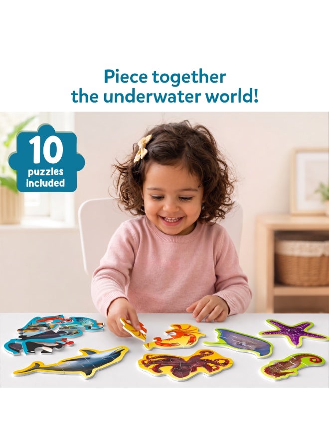 Skillmatics Step by Step Puzzles - 41 Piece Jigsaw & Toddler Puzzle, Montessori Educational Toy for Boys & Girls, Underwater Animals, Travel Friendly, Gifts for Kids Ages 3, 4, 5 and Up - Image 2