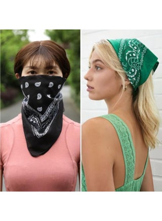 6 Pieces Bandanas for Men Women, Colorful Handkerchief and Neckerchief, Cotton Paisley Headbands Scarf Cowboy Bandana, Square Bandanas ideal for Hip-Hop Cycling Also as Handkerchief - view 3