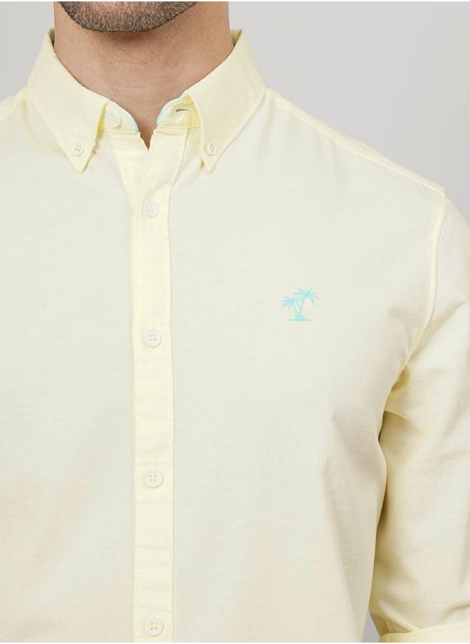 The Indian Garage Co Men Slim Fit Placement Embroidered Full Sleeves Cutaway Collar Casual Shirt  - Image 5