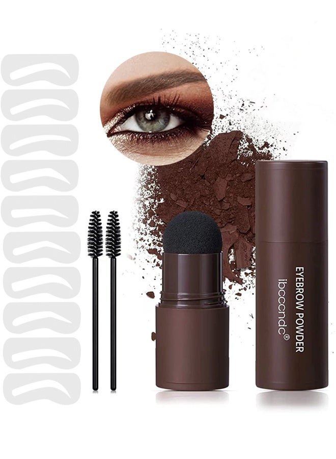 ibcccndc Eyebrow powder Perfect eyebrow kit to instantly color and shape your brows.  One Step Eyebrow Shaping Kit Reusable Brow Stamp Definer Makeup Tools With Eyebrow Powder Stamp 10 Eyebrow Pen Stencils Kit 2 Eyebrow Pen Brushes (Natural Brown) - Image 1