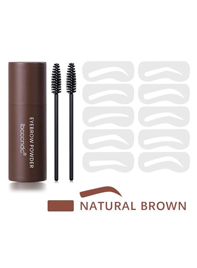 ibcccndc Eyebrow powder Perfect eyebrow kit to instantly color and shape your brows.  One Step Eyebrow Shaping Kit Reusable Brow Stamp Definer Makeup Tools With Eyebrow Powder Stamp 10 Eyebrow Pen Stencils Kit 2 Eyebrow Pen Brushes (Natural Brown) - Image 2