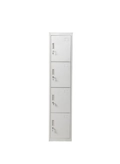 Protector PROTECTOR Four doors locker, Steel Metal Storage Locker- with 3 shelf - for Home & School & Office - Lock With plastic handle (Grey)  - Image 1