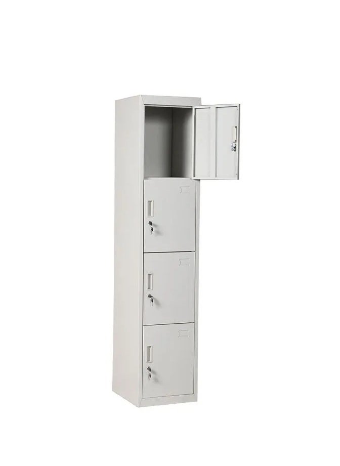 Protector PROTECTOR Four doors locker, Steel Metal Storage Locker- with 3 shelf - for Home & School & Office - Lock With plastic handle (Grey)  - Image 2