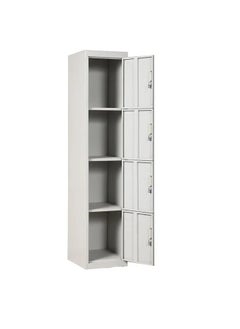 Protector PROTECTOR Four doors locker, Steel Metal Storage Locker- with 3 shelf - for Home & School & Office - Lock With plastic handle (Grey)  - Image 3