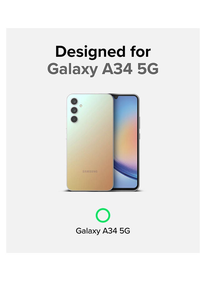 رينجك جراب Fusion-X متوافق مع هاتف Samsung Galaxy A34 5G بظهر صلب شفاف ناعم ومرن من مادة TPU للحماية من الصدمات ومقاوم للخدش - Image 2