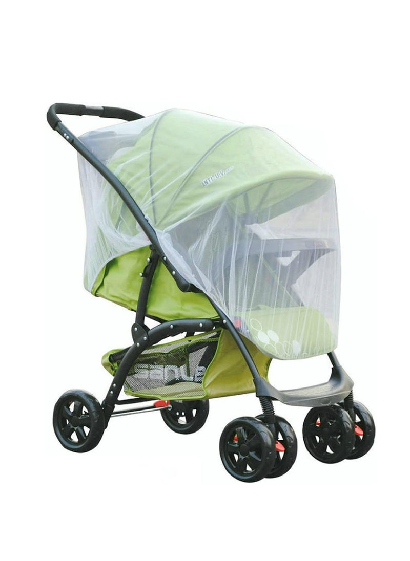 ECVV - ECVV High-Density Baby Stroller Mosquito Net Full Cover Mosquito Netting Multipurpose Breathable Infant Bug Net for Baby Carriers, Pram, Stroller, Car Seats, Cradles (White) - Image 1