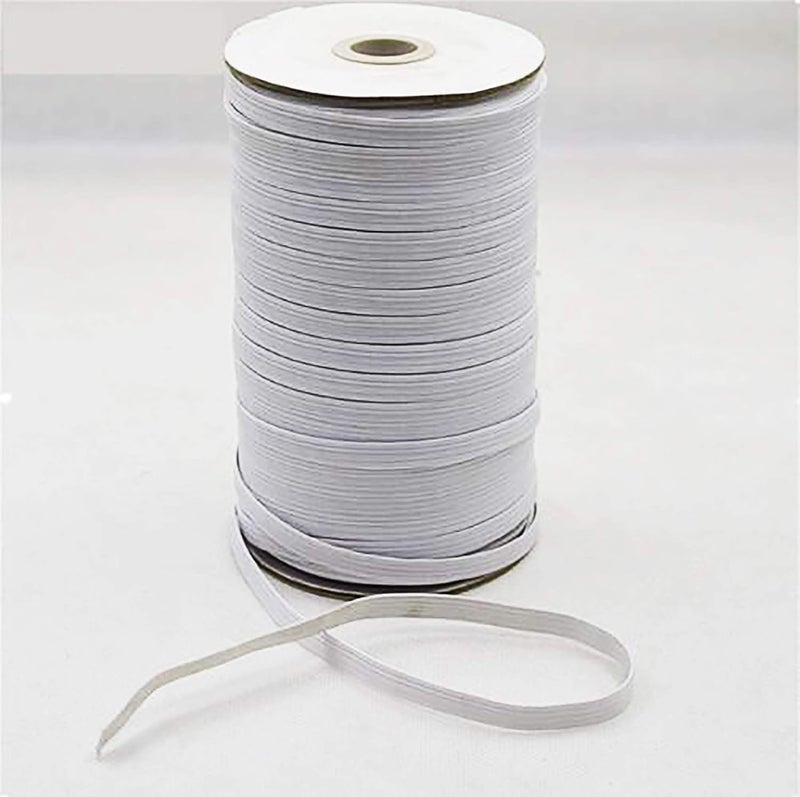 Lucknow Crafts Lucknow Crafts 025 inch14 inch6mm Wide Premium Knitted Elastic Used for Masks Sewing Stitching Tailoring Fashion Designing Boutique Elastic Pants and DIY White 10m  - Image 2