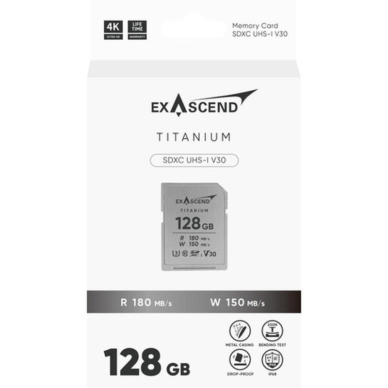 Exascend 128GB Titanium UHS-I SDXC Memory Card(Read:180MB/S, Write:150MB/S) - Image 2
