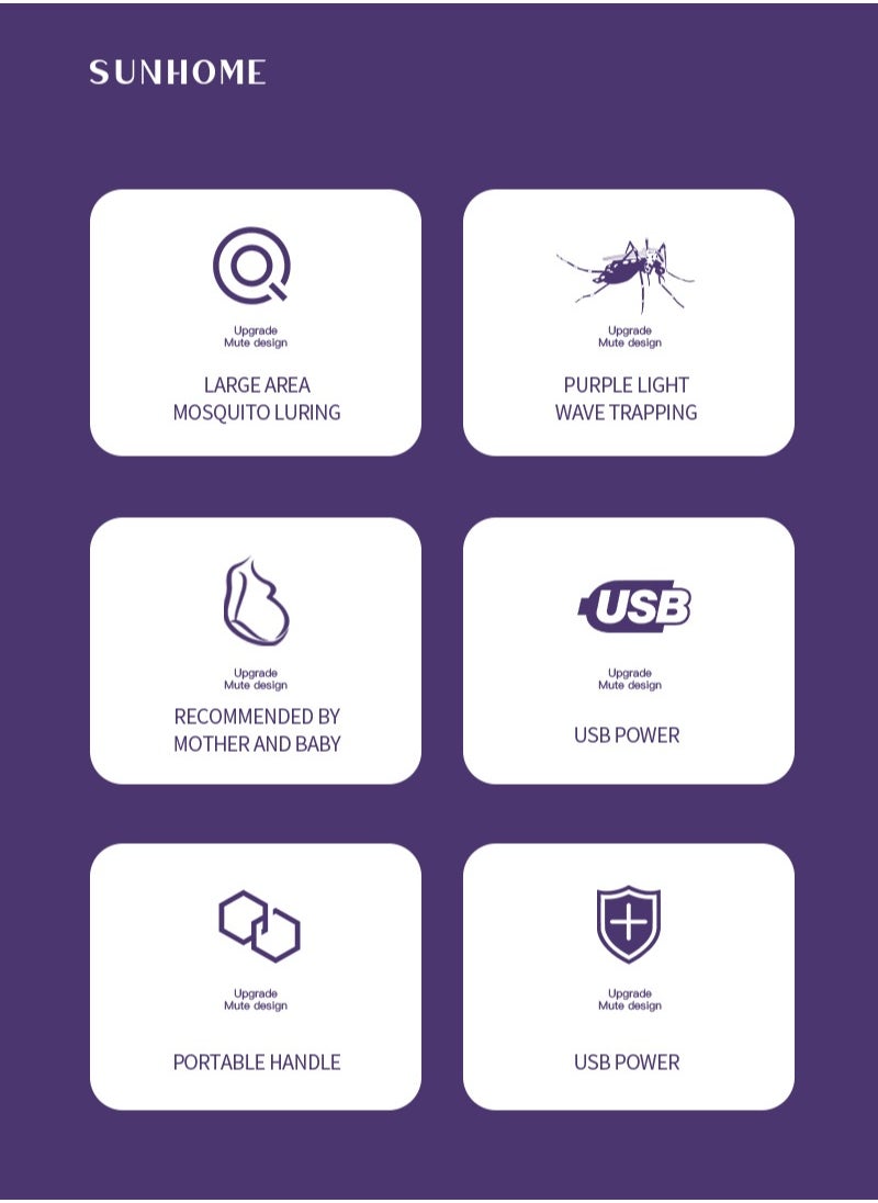 Mini USB Charging UV Electric Mosquito Killer Lamp 360° Mosquito Pest Killing Trap Insect Killer 5W YG-002