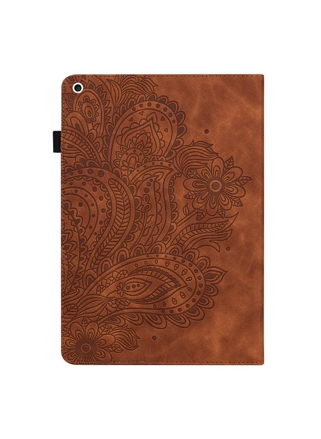 erorex - Case For iPad 10.2 2021 / 2020 / 2019 Peacock Embossed Pattern TPU + PU Horizontal Flip Leather Case with Holder & Card Slots & Wallet & Sleep / Wake-up Function - Image 1