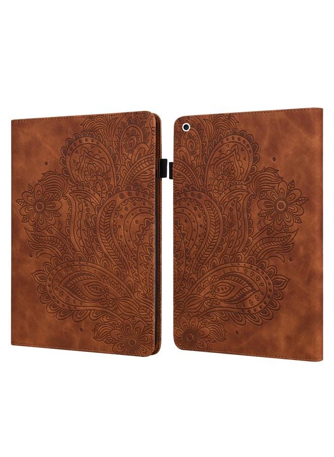 erorex - Case For iPad 10.2 2021 / 2020 / 2019 Peacock Embossed Pattern TPU + PU Horizontal Flip Leather Case with Holder & Card Slots & Wallet & Sleep / Wake-up Function - Image 1