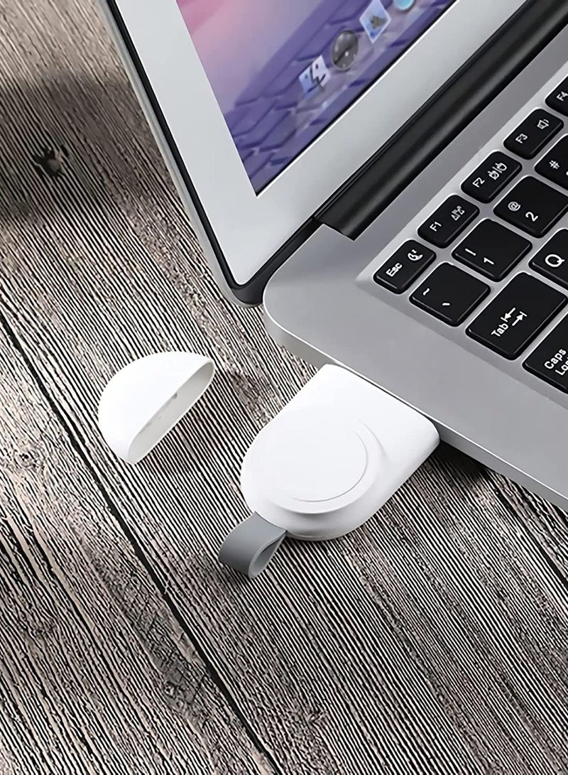 Watch Charger for Apple Watch Series Magnetic Wireless Compact Portable USB Fast Charger Compatible with iWatch 6/Se/5/4/3/2/1(White) - Image 2