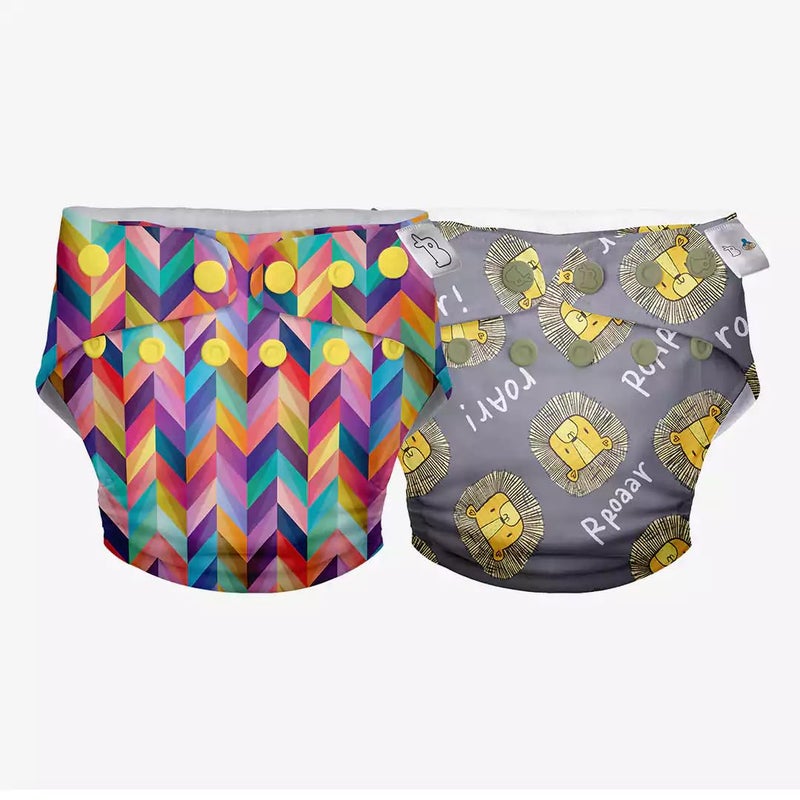 SuperBottoms Swimming Diapers for Babies & Toddlers - Reusable & Adjustable Swim Diapers - Washable Cloth Diapers - Skin Friendly Fabric - Easy to Clean - Fits 3M - 3Y | Pack of 2 - Image 1