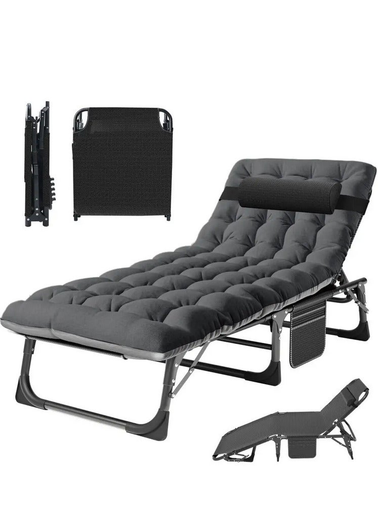 جو تو كامبس سرير تخييم قابل للطي ممتاز مع وسادة مبطنة ومسند للرأس | سرير تخييم متين وقابل للحمل | سرير تخييم خفيف الوزن بدون جاذبية | كرسي استلقاء للتشمس على الشاطئ | للاستخدامات الخارجية والداخلية - Image 1