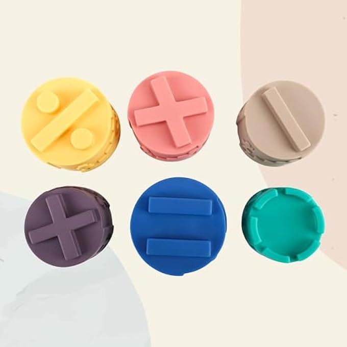 STACKING EDUCATIONAL TOYS – MONTESSORI TOY TOWER WITH LETTERS, SYMBOLS & PATTERNS – COLORFUL MATH STEM BABY NESTING CUPS – LEARNING, STIMULATION- MULTI COLOR - Image 4