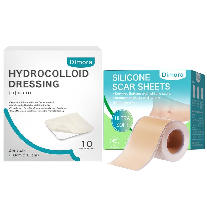 Dimora Hydrocolloid Wound Dressing  Silicone Scar Sheets - Image 1