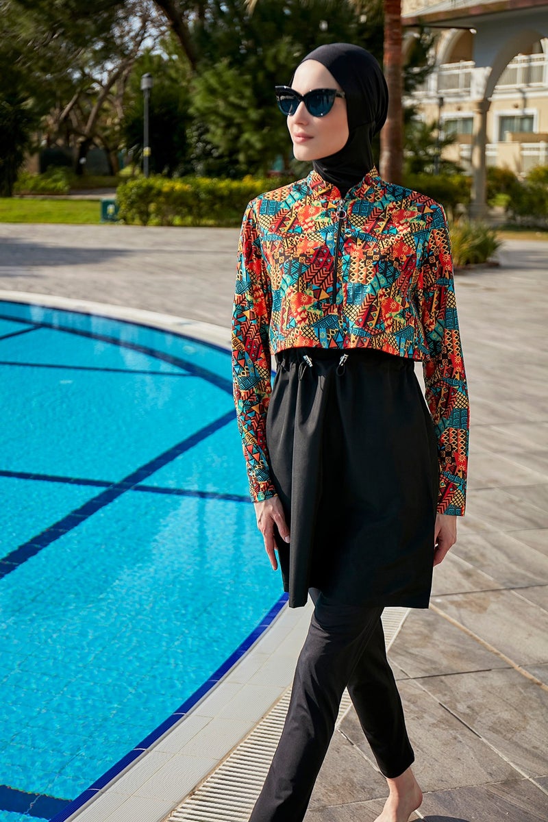 Remsa Mayo Remsa Swimsuit Remsa Parachute Fully Covered Hijab Swimsuit R117 Büşra  - Image 2