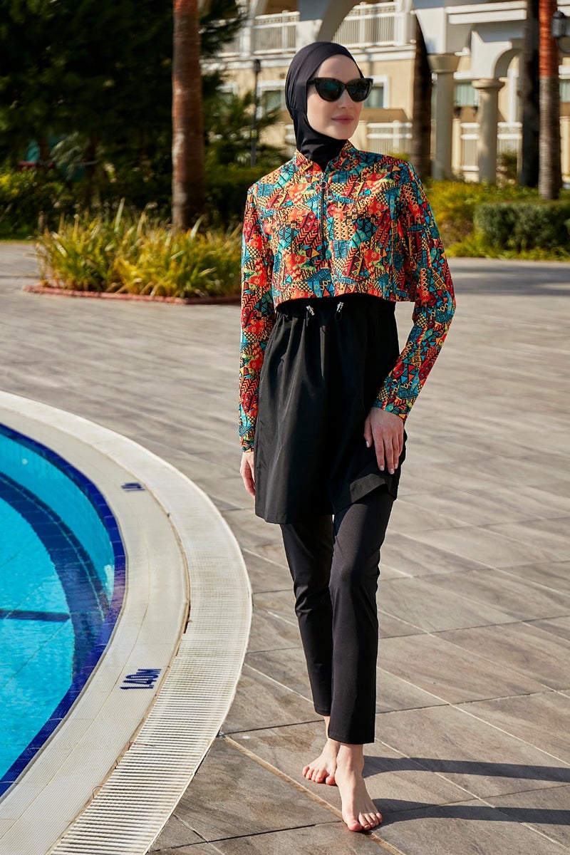 Remsa Mayo Remsa Swimsuit Remsa Parachute Fully Covered Hijab Swimsuit R117 Büşra  - Image 5