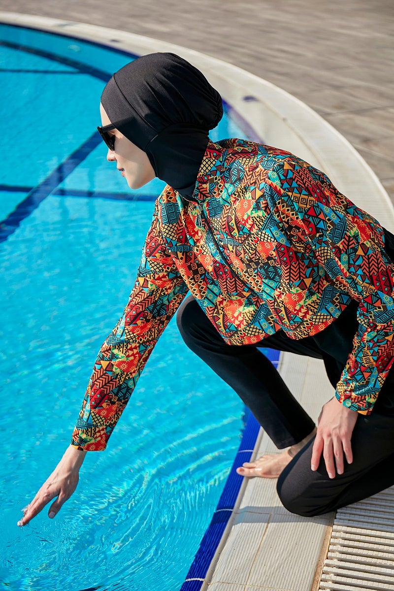 Remsa Mayo Remsa Swimsuit Remsa Parachute Fully Covered Hijab Swimsuit R117 Büşra  - Image 1