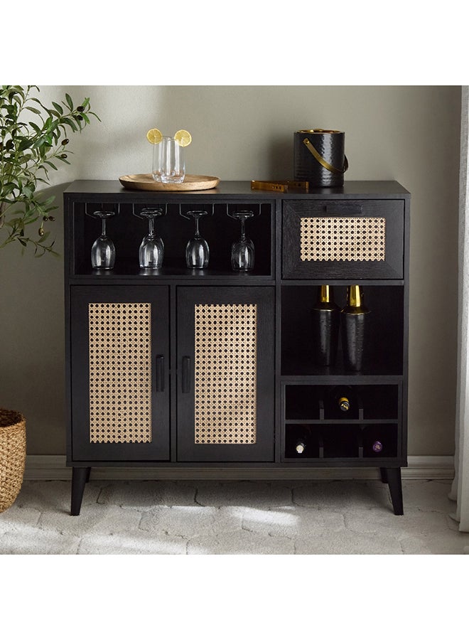 Home Box Nordic Rattan Printed Bar Curio 99.2 x 95.7 x 35.6 cm - Image 1