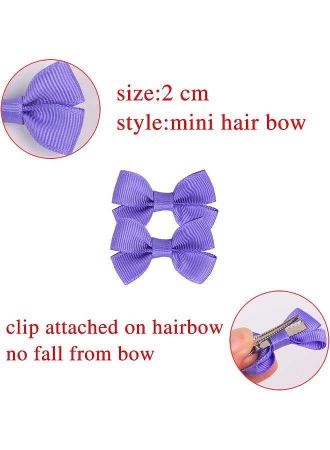 XIMA 70Piece 2inch Hair Bows for Baby Girls,35colors in Pairs Grosgrain Boutique Solid Ribbon Mini Bows Alligator Clips for Newborn Girls Infants Toddlers - Image 2