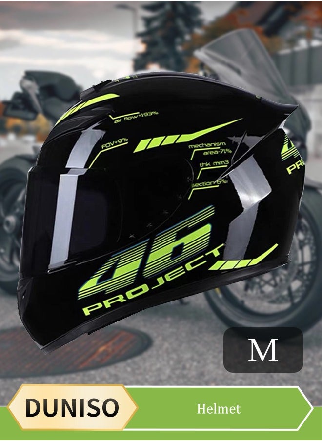DUNISO Full face motorcycle helmet, lightweight crash resistant motorcycle helmet, all season cool riding helmet，cycling helmet with black lenses, breathable lining, suitable for both men and women，suitable for riding recreational activities（M）  - Image 1