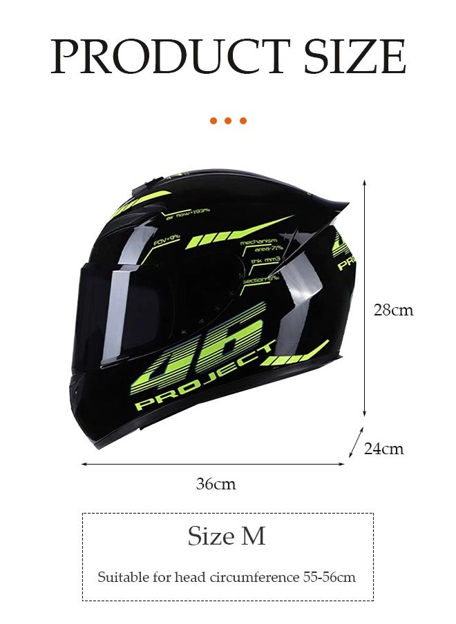 DUNISO Full face motorcycle helmet, lightweight crash resistant motorcycle helmet, all season cool riding helmet，cycling helmet with black lenses, breathable lining, suitable for both men and women，suitable for riding recreational activities（M）  - Image 2