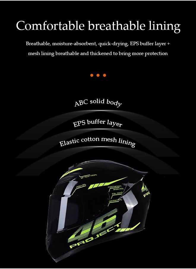 DUNISO Full face motorcycle helmet, lightweight crash resistant motorcycle helmet, all season cool riding helmet，cycling helmet with black lenses, breathable lining, suitable for both men and women，suitable for riding recreational activities（M）  - Image 5