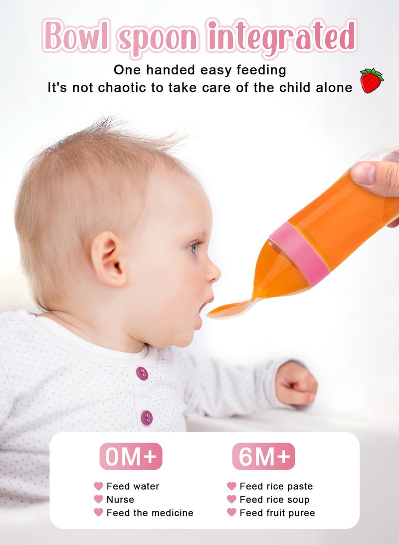 URbazaar Baby Food Feeder, 2 Pack Baby Fruit Feeder Pacifier Fresh Food Feeder with 3 Sizes Silicone Pouches,1 Baby Feeding Spoons for Toddlers Infant  - Image 4