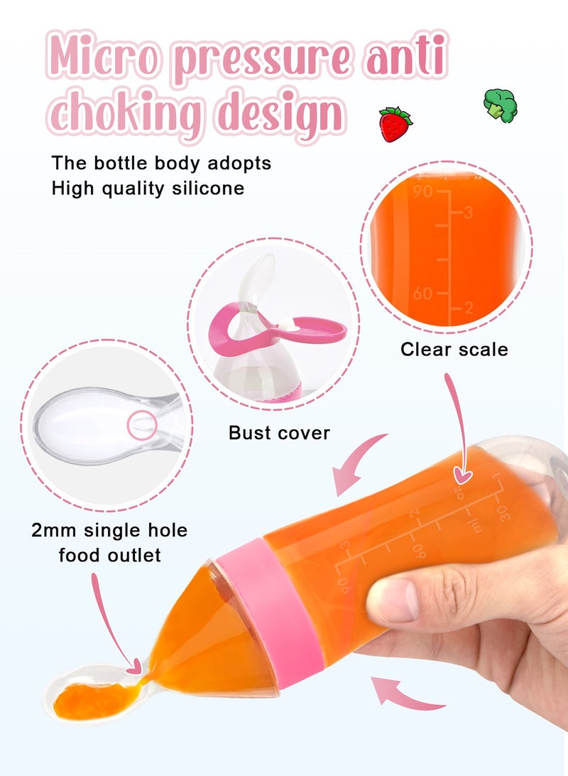 URbazaar Baby Food Feeder, 2 Pack Baby Fruit Feeder Pacifier Fresh Food Feeder with 3 Sizes Silicone Pouches,1 Baby Feeding Spoons for Toddlers Infant  - Image 5