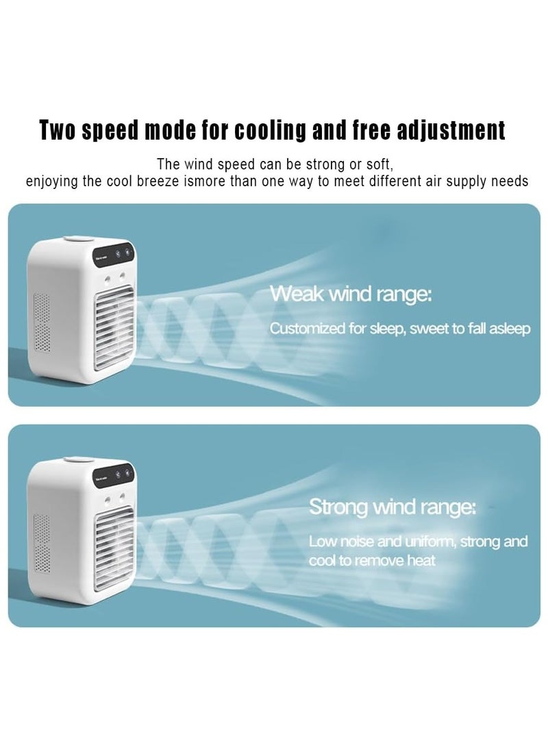 NNEWVANTE Mini Air Conditioning Fan, Silent Ice Water Spray, Spray Cooling Air Conditioning Fan, USB Rechargeable, Very Suitable For Home Office And Car Installation - Image 3