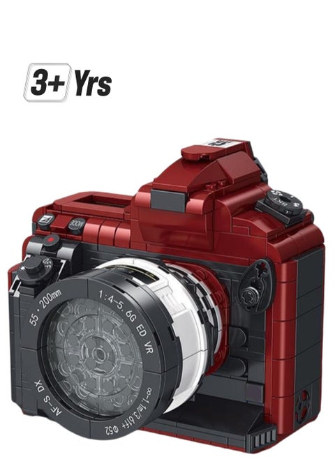 Camera Building Block Model Set Creative Diy Simulation Collection Building Assembly Children'S Toys Home Decoration (Red)