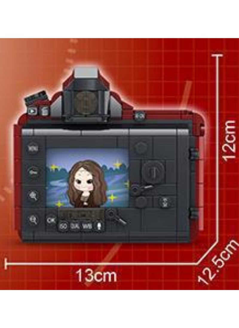 Camera Building Block Model Set Creative Diy Simulation Collection Building Assembly Children'S Toys Home Decoration (Red)