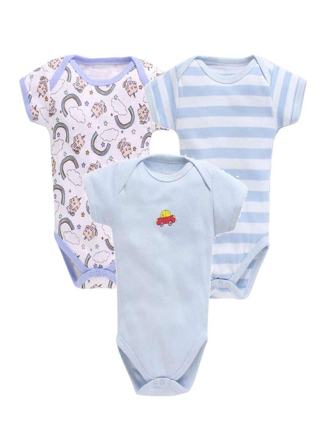 EIO طقم ملابس أطفال حديثي الولادة من إي أو آي أو®، مكون من 3 قطع (3-6 أشهر، أزرق) - Image 1