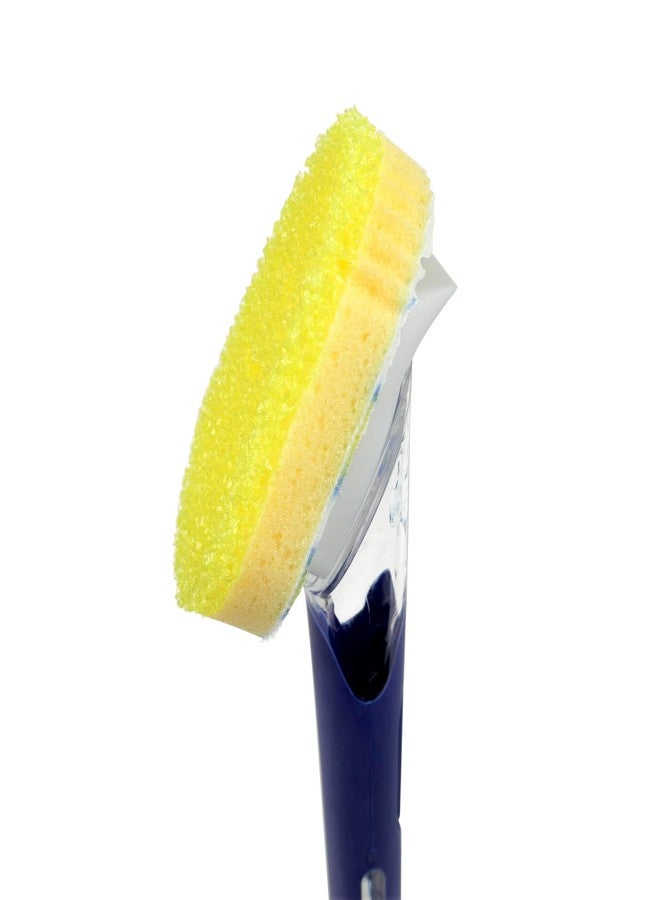 Scrub Daddy Dish Wand Scrubbing Brush with Handle, Soap Dispensing Dish Brushes, Texture Changing Washing Up Sponges With Liquid Dispenser, Scrubber with Scraper & Detachable Head Sponge, Blue - Image 3
