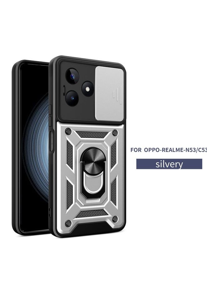 Generic Shield Full Protection Case With Metal Ring &Slide Camera Cover For realme c53 / realme c51 cover  - Image 2