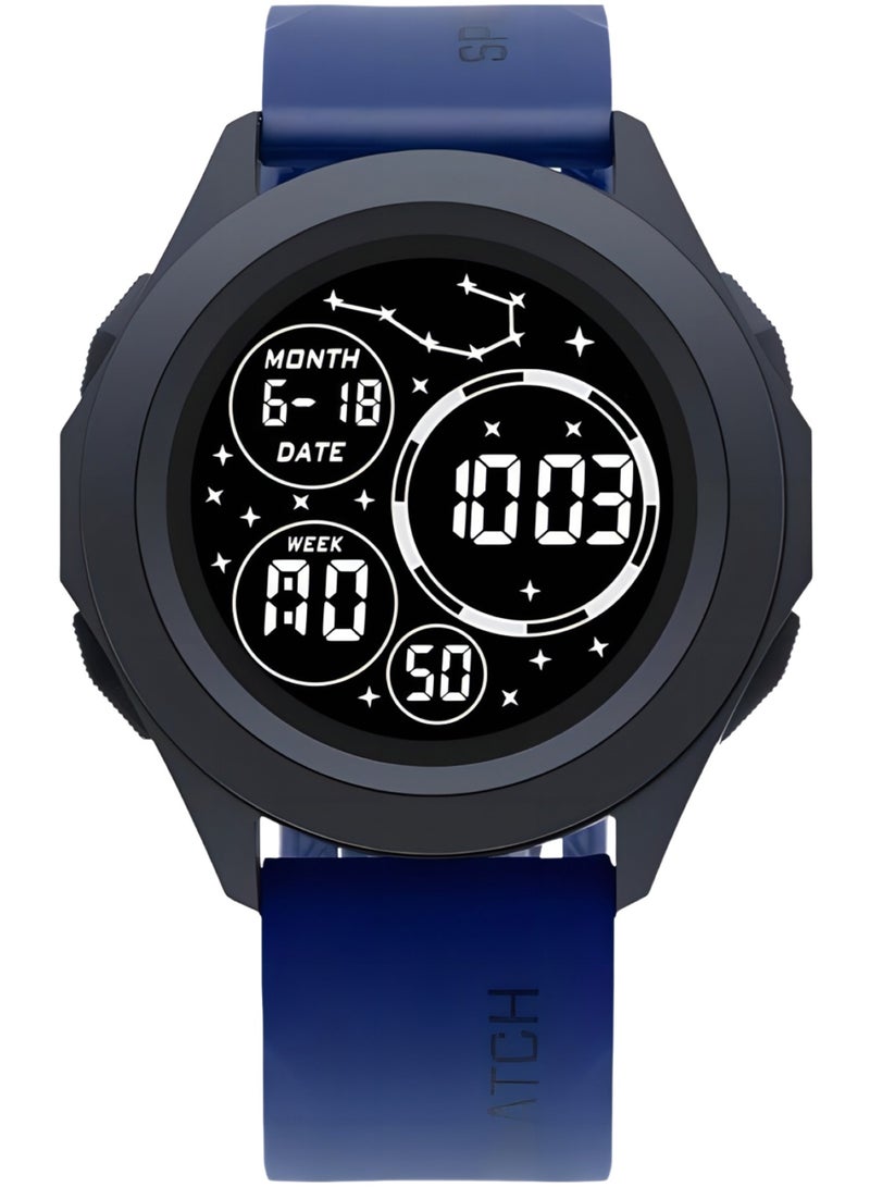 Kids Digital Sports Watch with Luminous Display Time Date Alarm Stopwatch Water Resistant Electronic Watch for Boys Girls Round LED Screen - Image 1