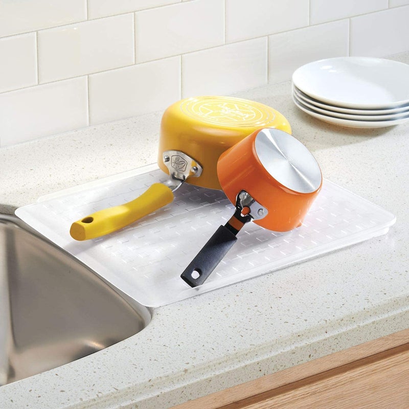 InterDesign Premium Dish Drainer for Kitchen Nonslip StainResistant Drain Board 12 x 14 Inches ClearPlastic - Image 3