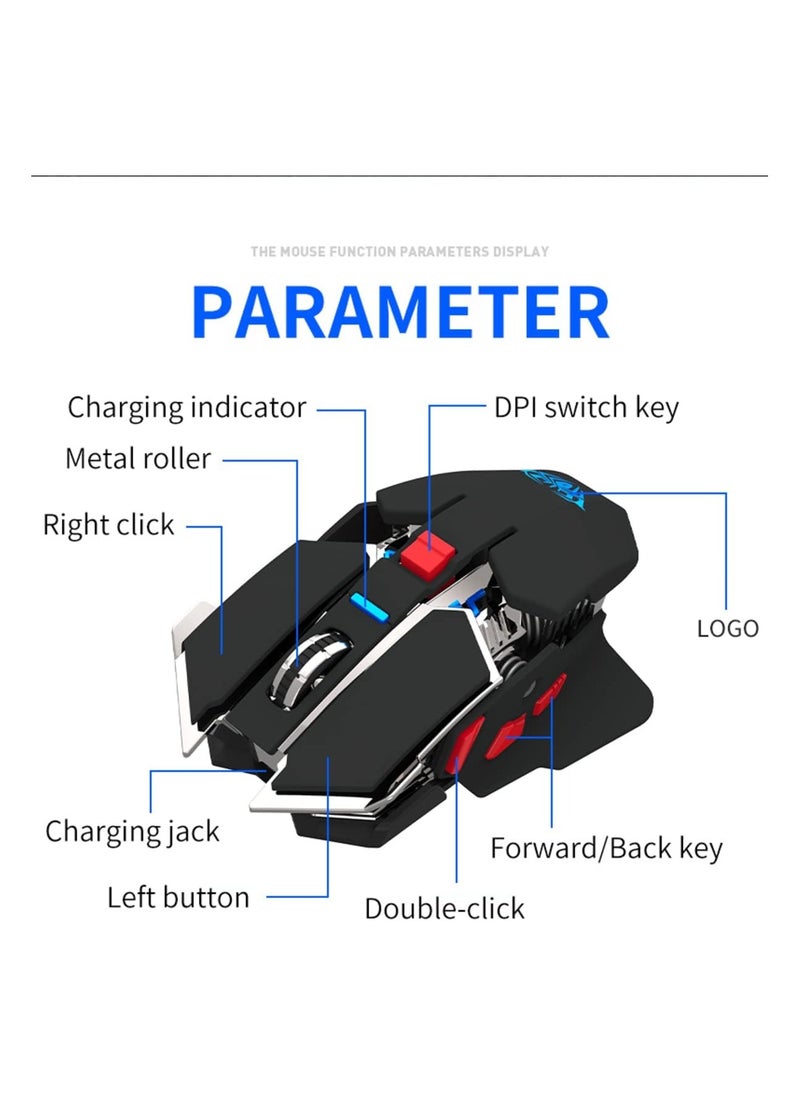 Generic Ola SC300 Rechargeable Gaming Mouse, RGB, Up to 3200 DPI, 680mAh Battery, 2.4GHz Wireless Optical, Black  - Image 2