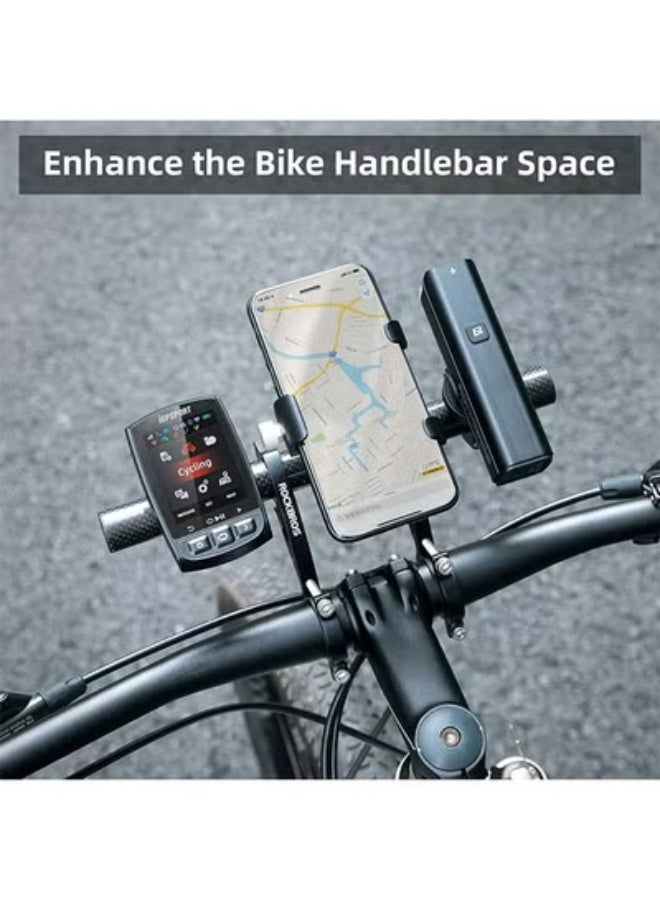 روكبروز حامل مقود الدراجة ROCKBROS، حامل مقود مزدوج، خفيف الوزن ومتين لحمل عداد سرعة الدراجة، ونظام تحديد المواقع العالمي (GPS)، وحامل الهاتف - Image 2